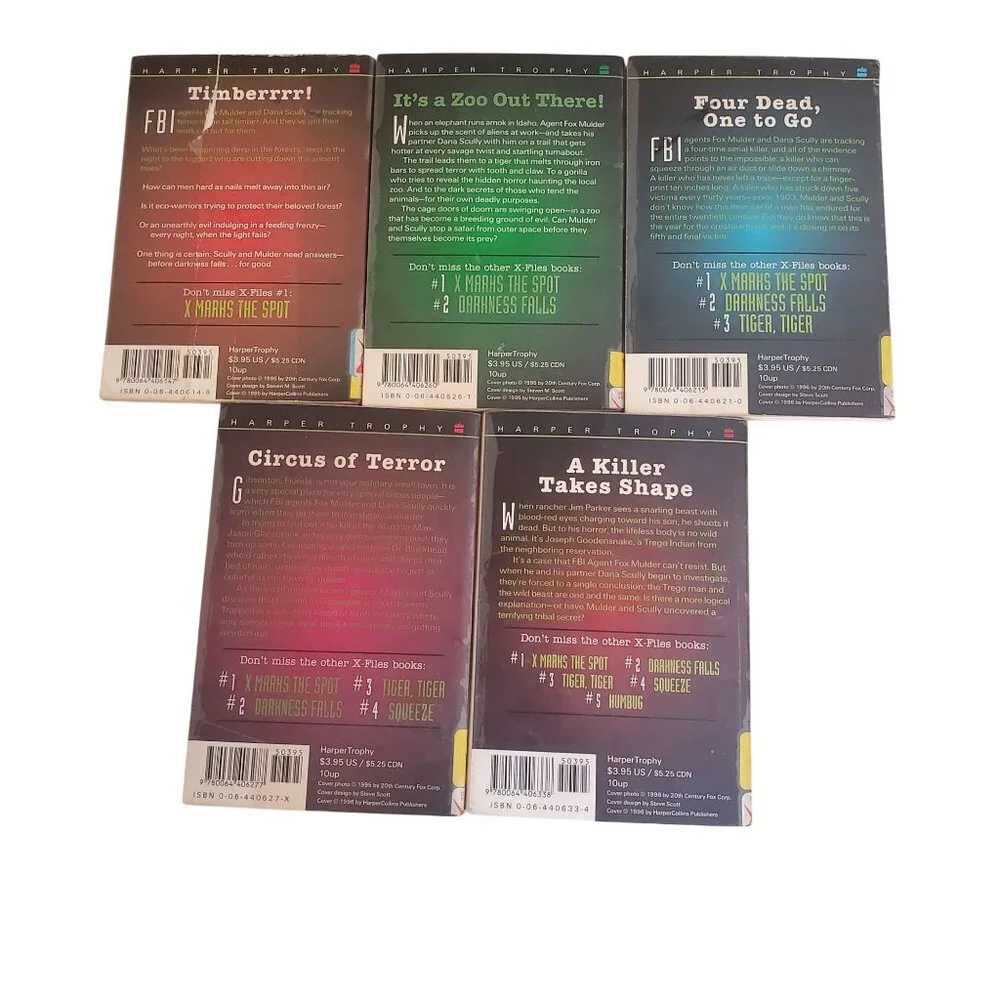 X Files Book Lot‎ Youth Young Adult Fiction 1990s 2 thru 6 Les Martin